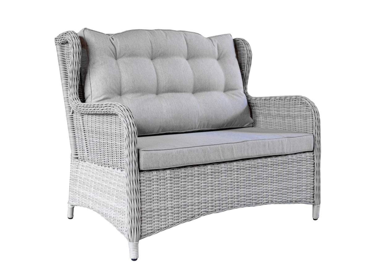 Rosebud Wicker Outdoor Sofa (2Seater) — White Shell FurnitureOkay®