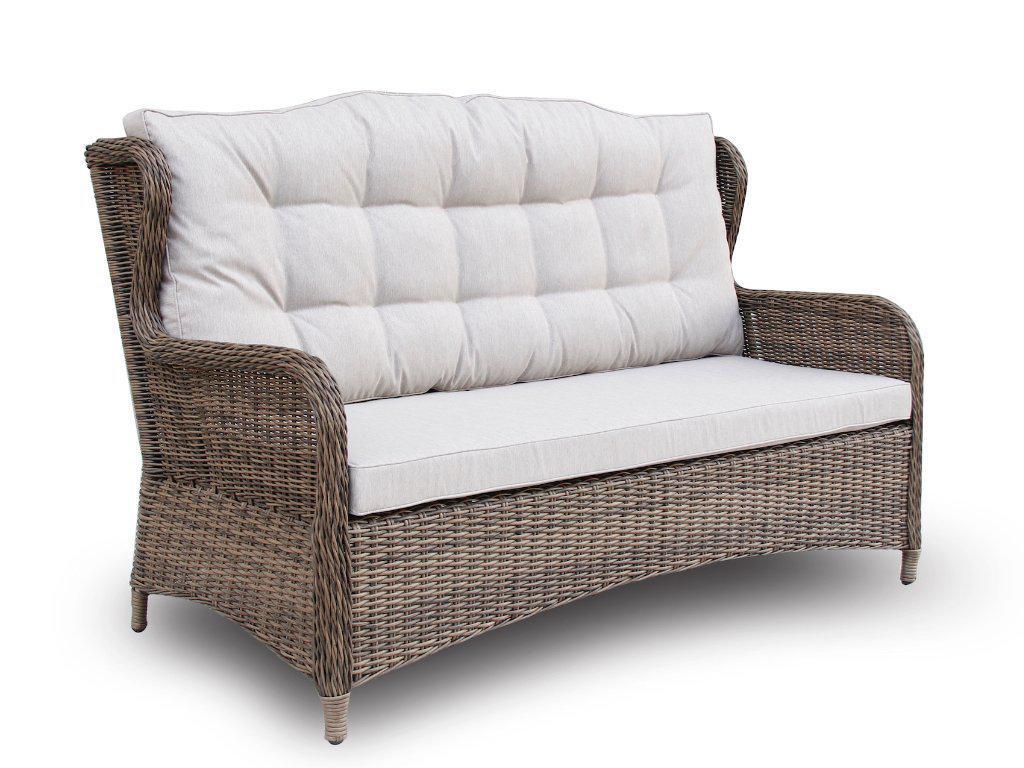 FurnitureOkay Rosebud Wicker Outdoor Sofa (3-Seater) — Brown