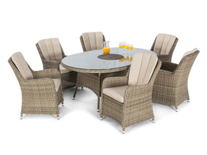 FurnitureOkay Winchester 7-Piece Wicker Outdoor Dining Setting (Oval)