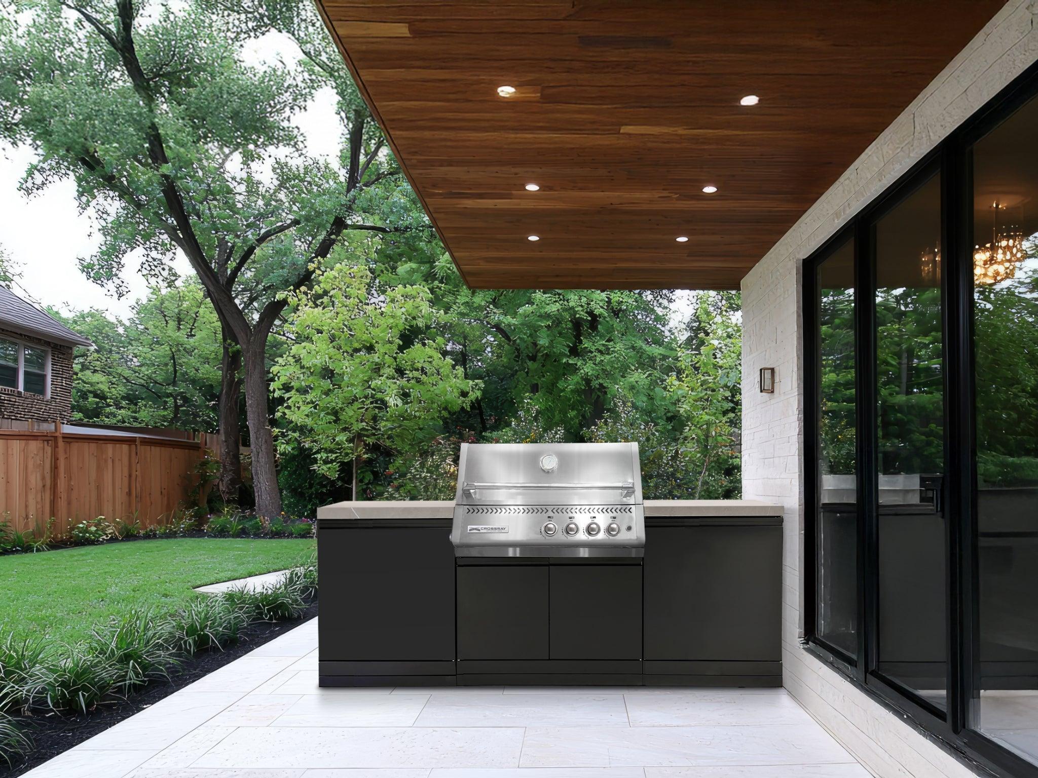 CROSSRAY Compact XPlor 4-Burner BBQ Outdoor Kitchen — Stainless Steel ...