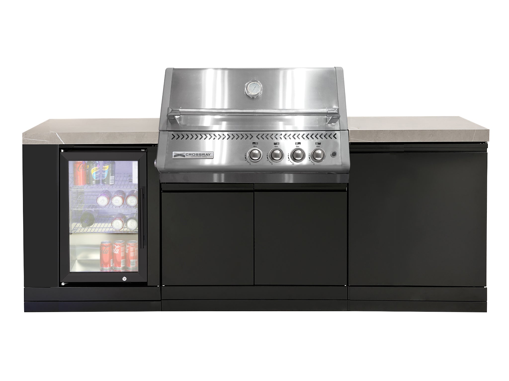 CROSSRAY Compact XPlor 4-Burner BBQ Outdoor Kitchen — Stainless Steel ...