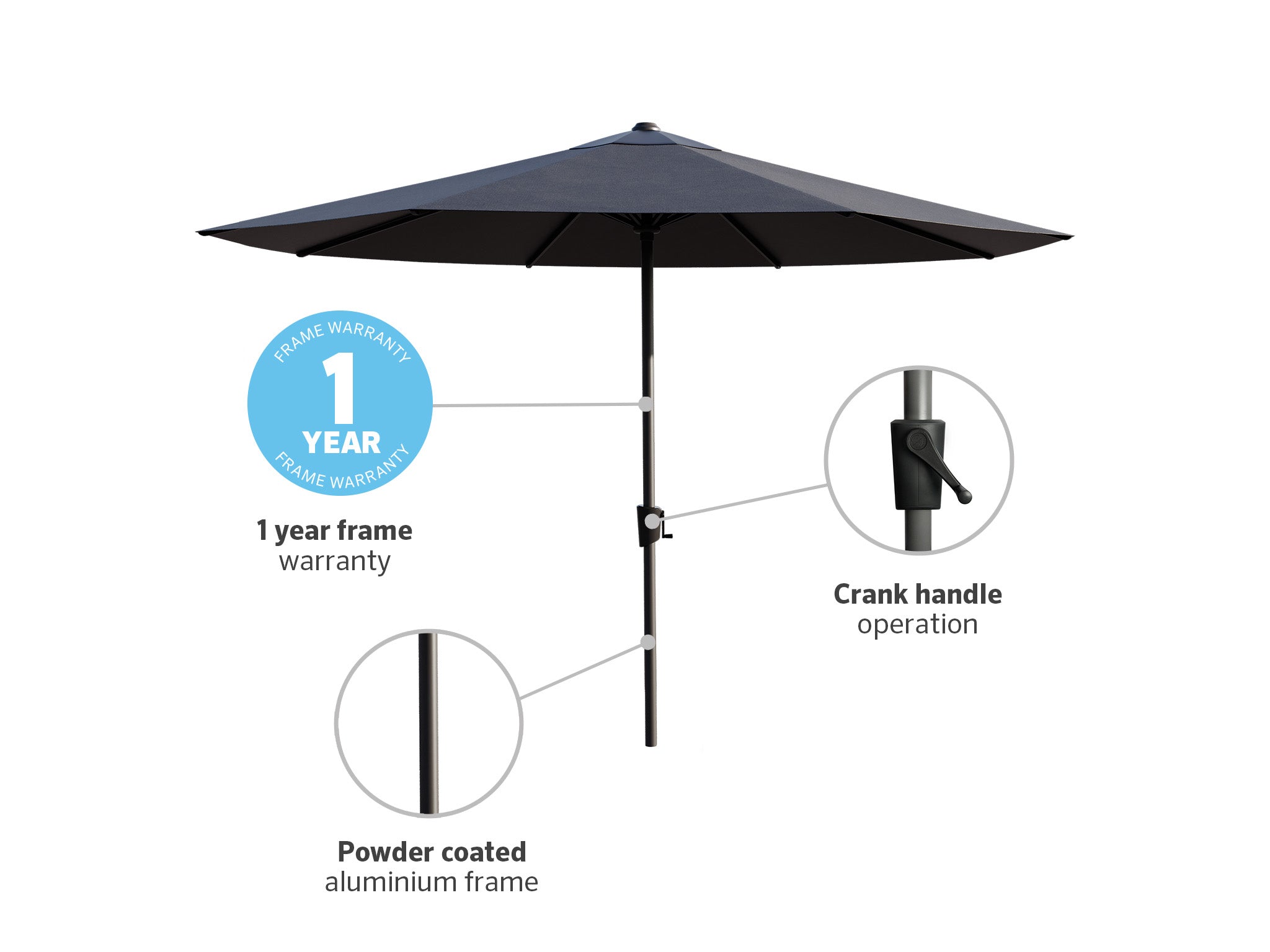 Coolaroo Kuranda 3.5m Round Market Umbrella