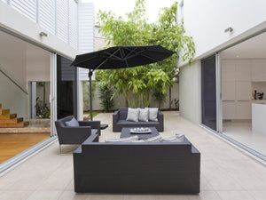 coolaroo round cantilever patio umbrella Coolaroo Mindil 3.5m Round Cantilever Umbrella