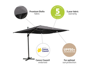 Coolaroo Mindil 3m Square Cantilever Umbrella