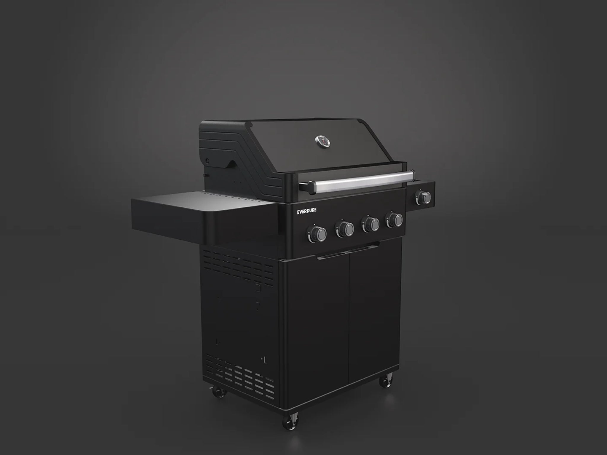 Everdure Hayman 4-Burner Gas BBQ with Trolley — Black