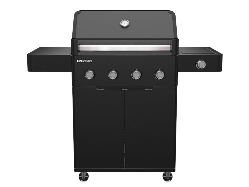 Everdure Hayman 4-Burner Gas BBQ with Trolley — Black