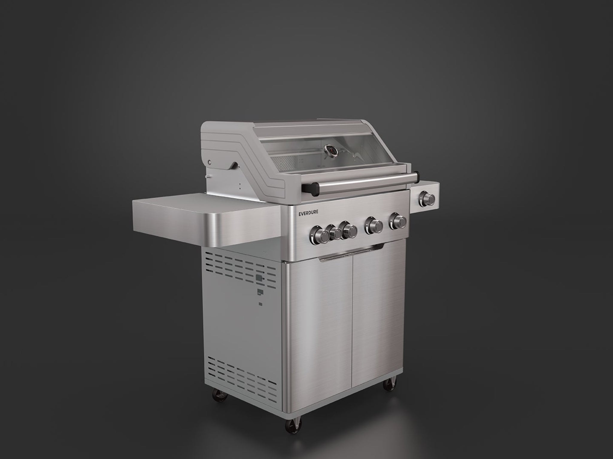 Everdure Hayman 4-Burner Gas BBQ with Trolley — Silver