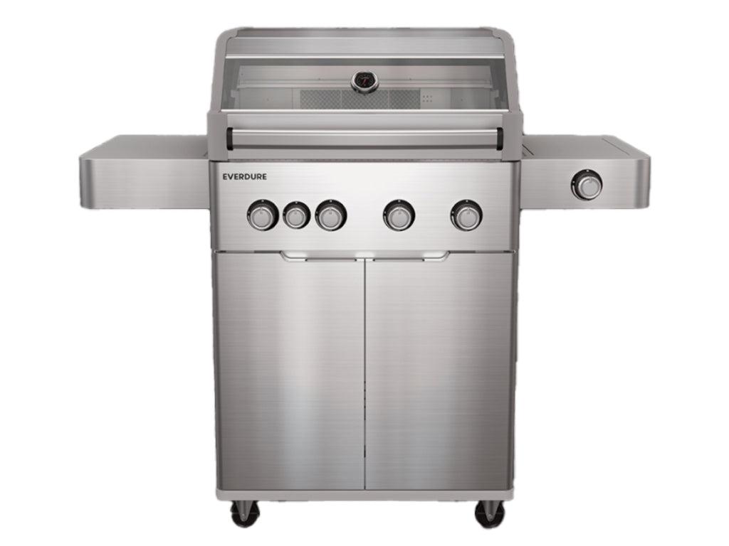 Everdure Hayman 4-Burner Gas BBQ with Trolley — Silver