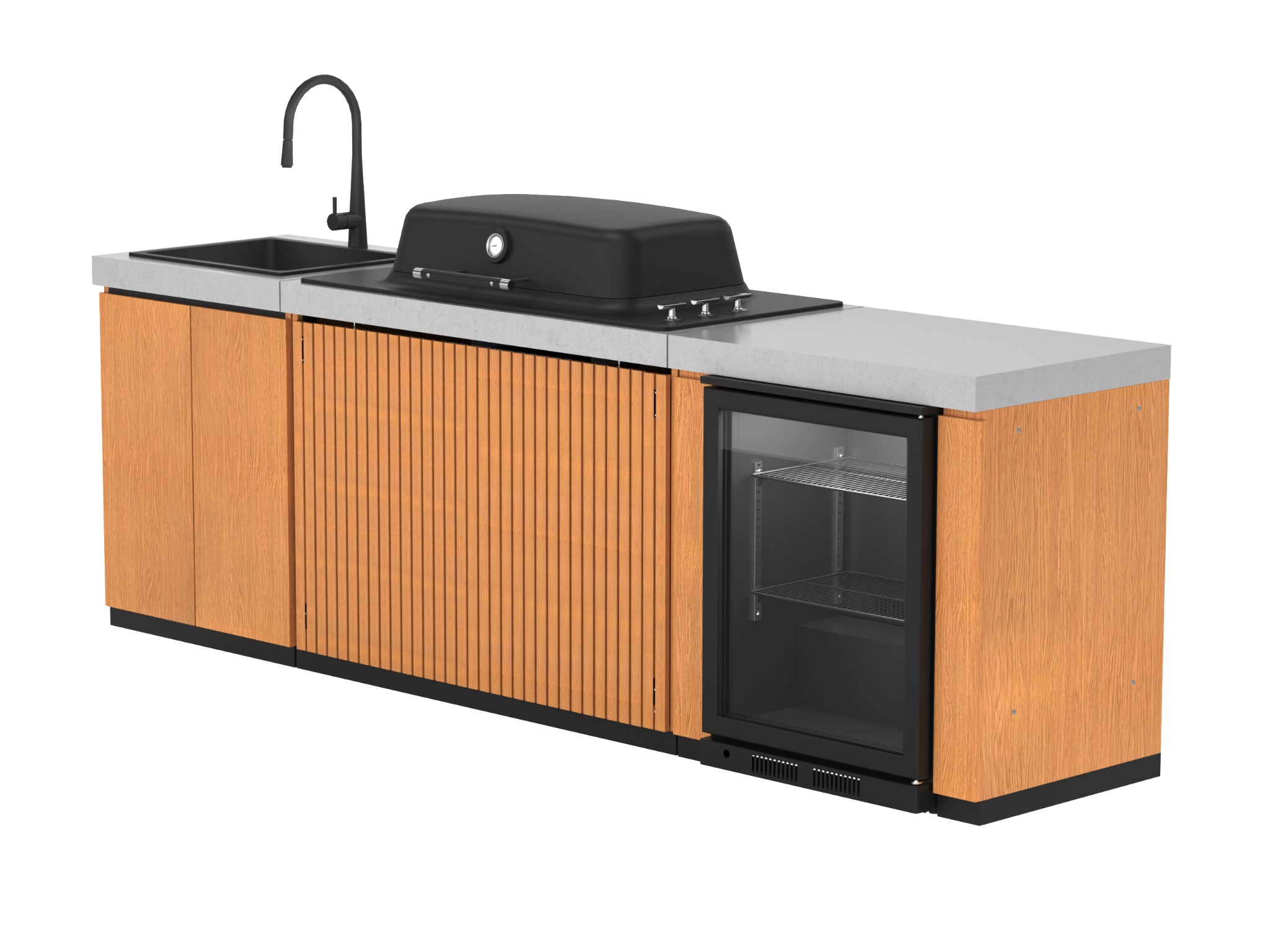 Everdure Seabreeze 3-Burner BBQ Outdoor Kitchen — Natural