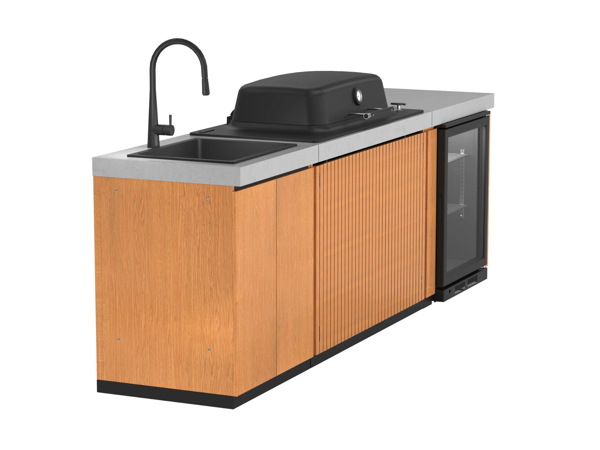 Everdure Seabreeze 3-Burner BBQ Outdoor Kitchen — Natural