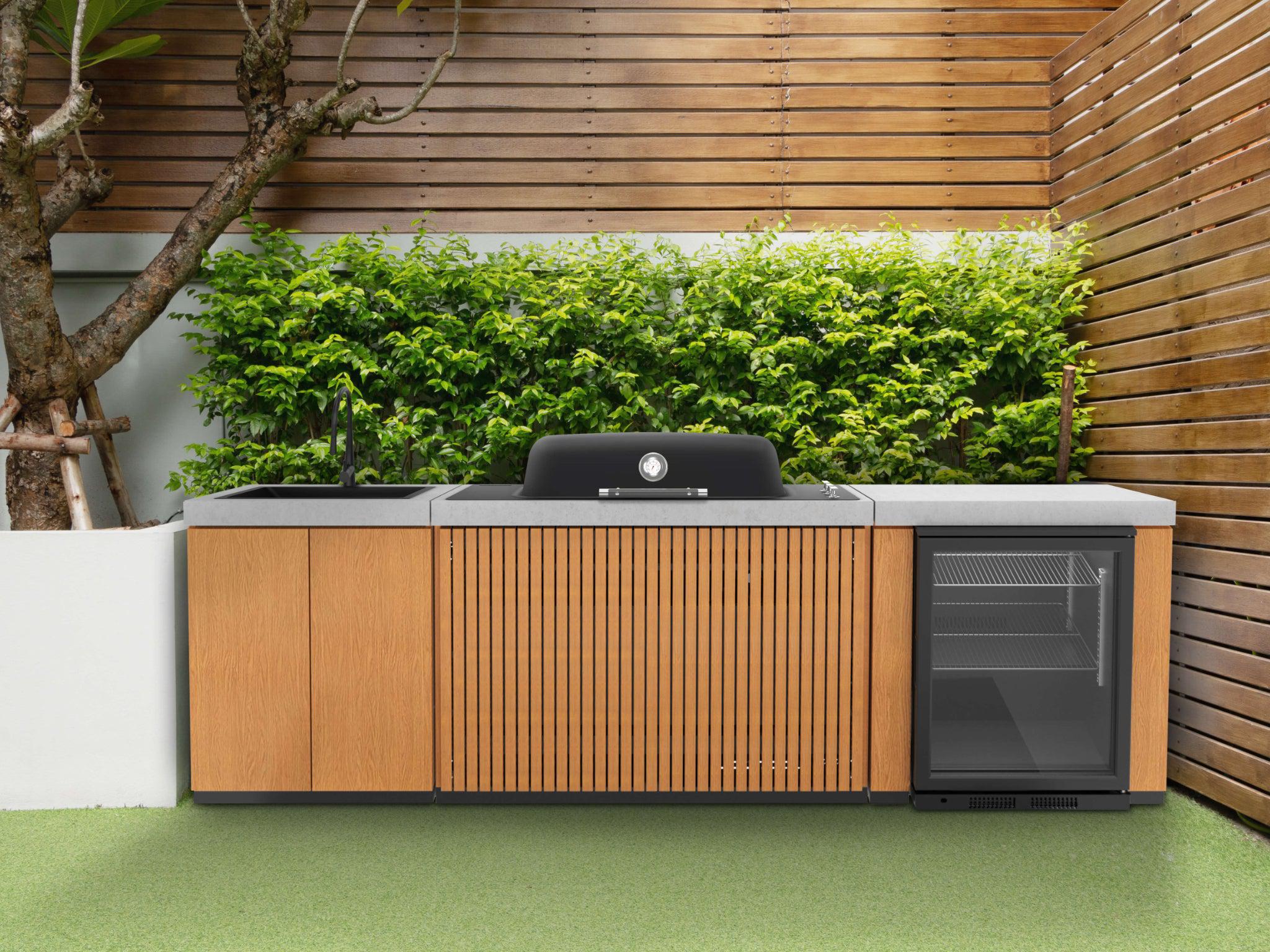 Everdure Seabreeze 3-Burner BBQ Outdoor Kitchen — Natural