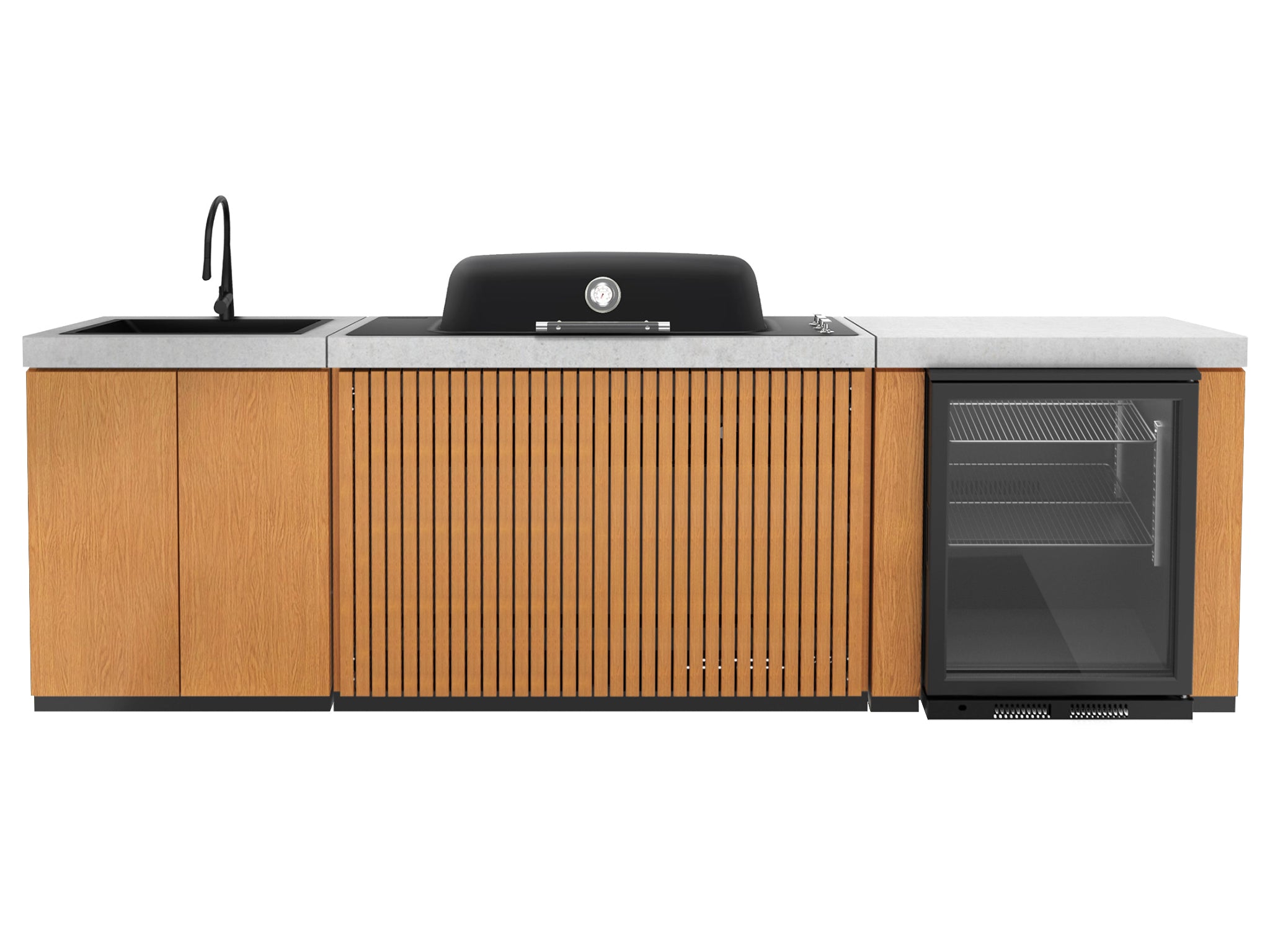 Everdure Seabreeze 3-Burner BBQ Outdoor Kitchen — Natural