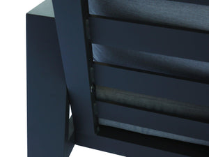 FurnitureOkay Bondi 4-Piece Aluminium Outdoor Lounge Setting — Charcoal