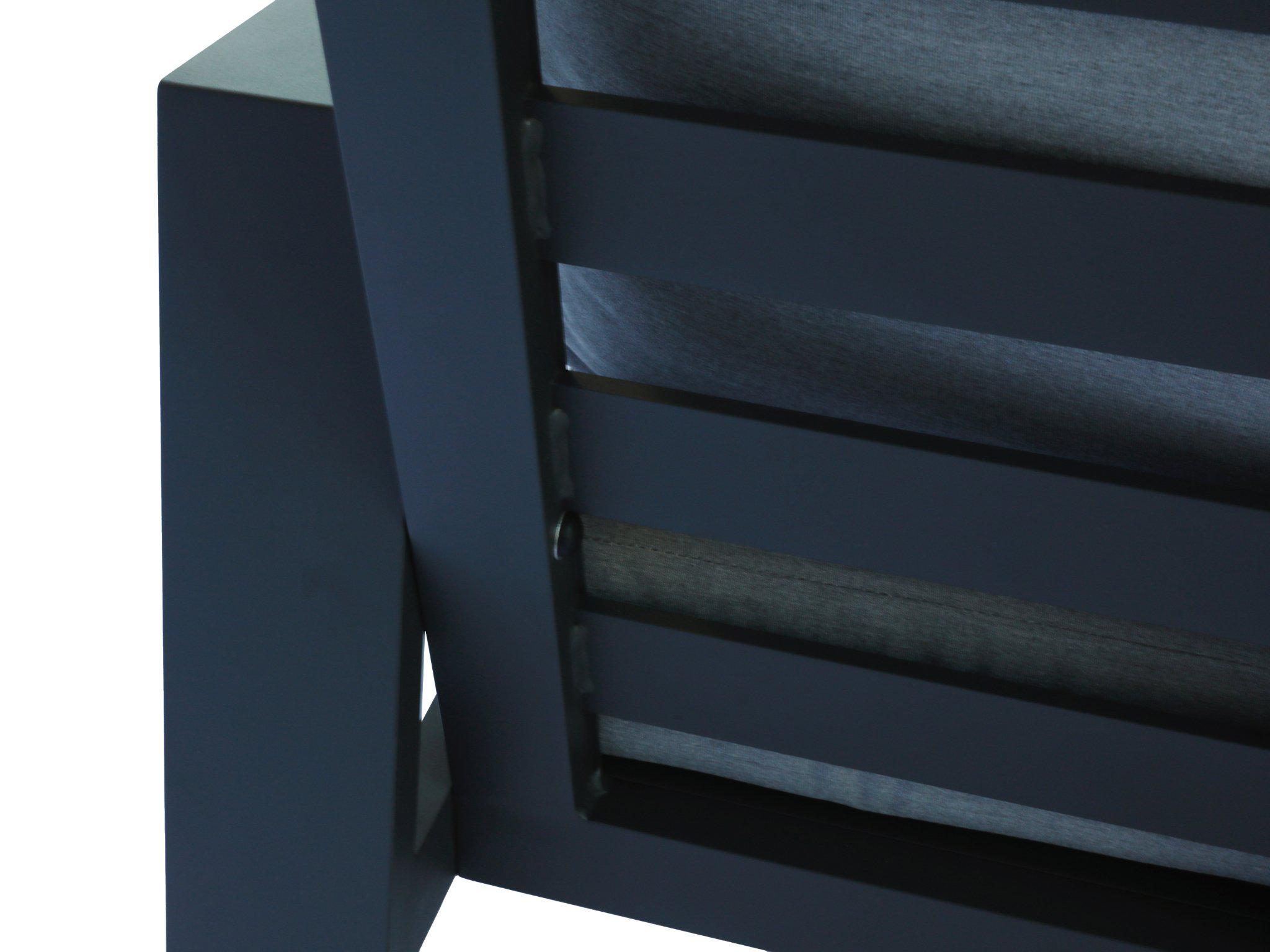 FurnitureOkay Bondi 4-Piece Aluminium Outdoor Lounge Setting — Charcoal