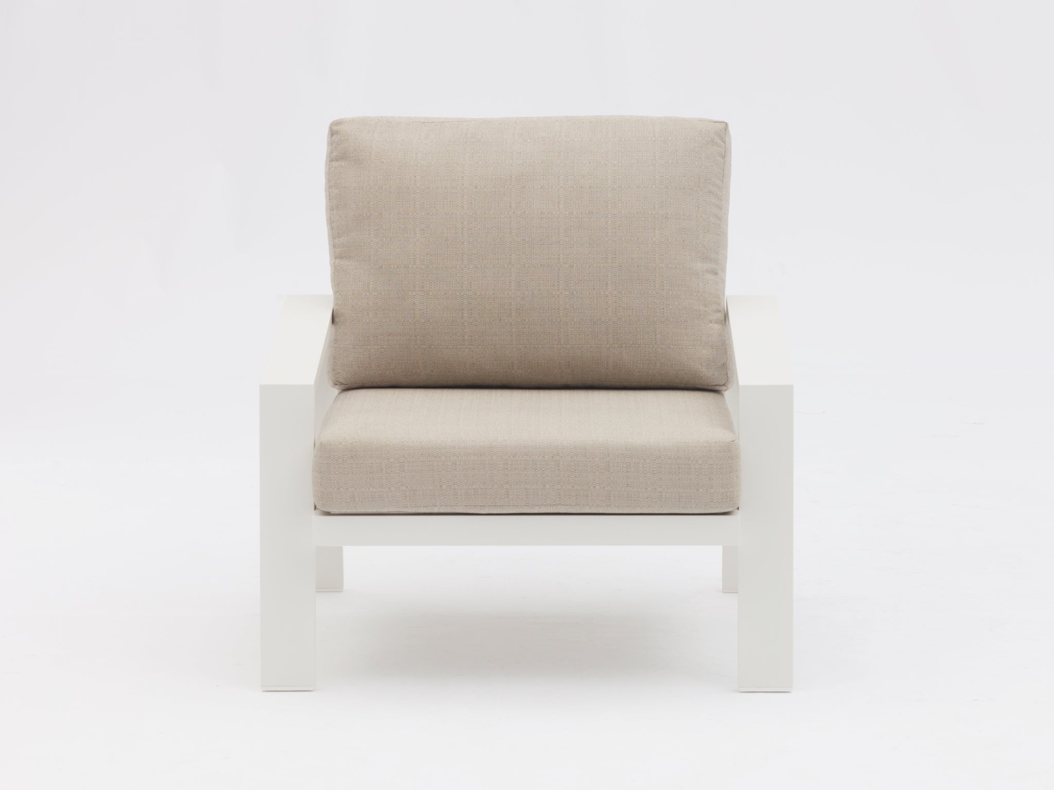 FurnitureOkay Bondi 4-Piece Aluminium Outdoor Lounge Setting — White