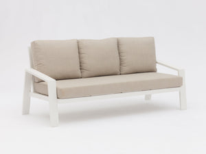 FurnitureOkay Bondi 4-Piece Aluminium Outdoor Lounge Setting — White
