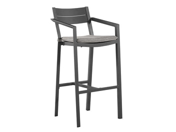 FurnitureOkay Bondi-Mosman 7-Piece Sintered Stone Outdoor Extendable Bar Setting — Charcoal