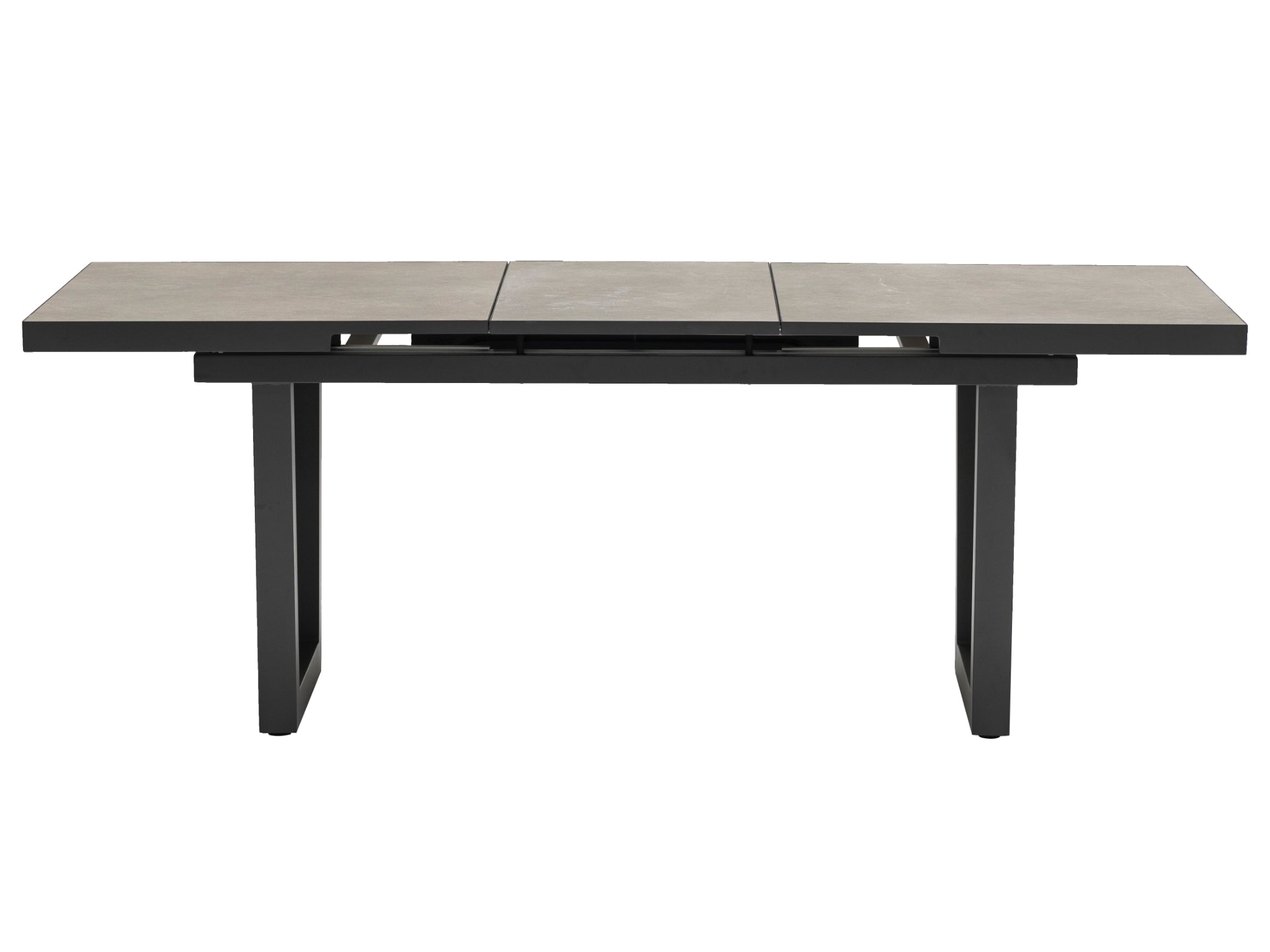 FurnitureOkay Bondi-Mosman 9-Piece Ceramic Outdoor Extendable Dining Setting — Charcoal