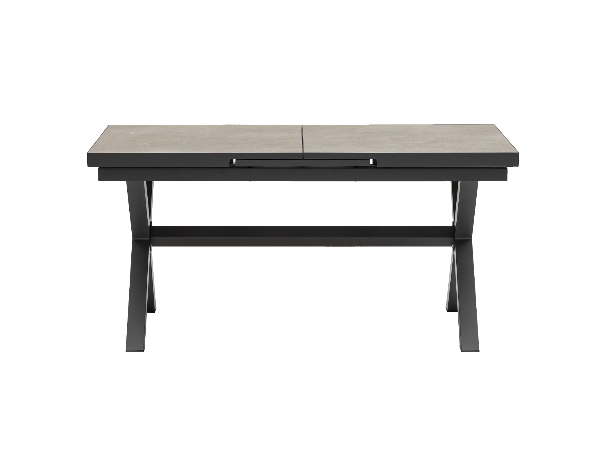 FurnitureOkay Bondi-Mosman 9-Piece Ceramic Outdoor Extendable Dining Setting — Charcoal