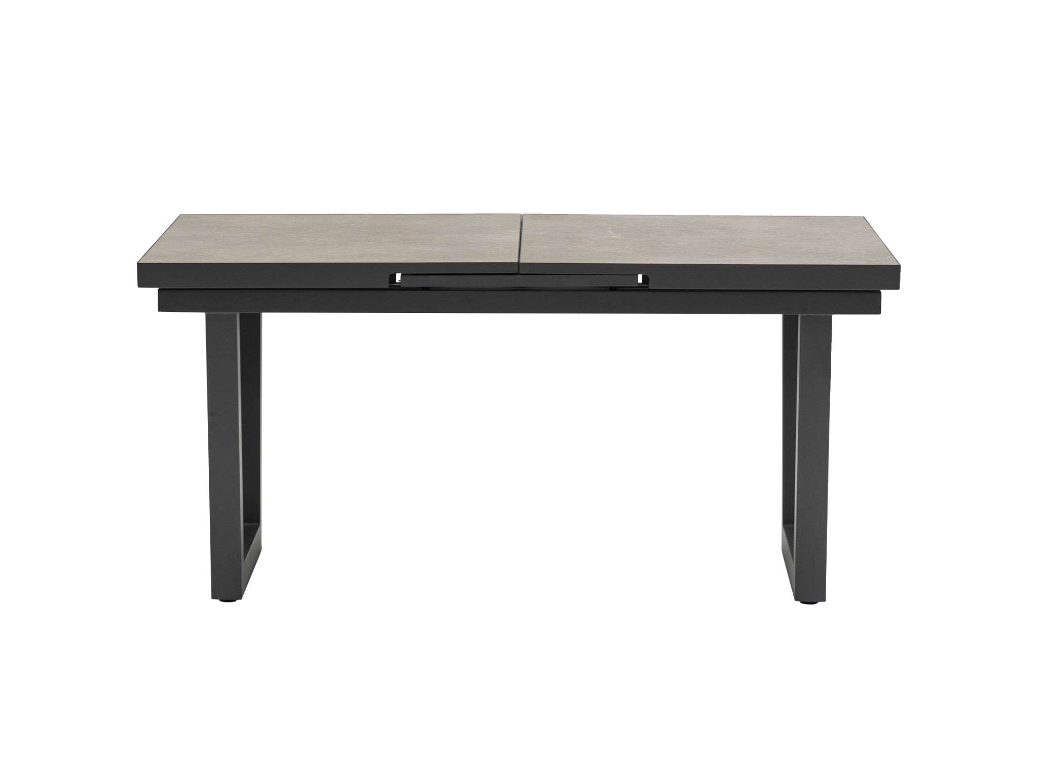 FurnitureOkay Bondi-Mosman 9-Piece Ceramic Outdoor Extendable Dining Setting — Charcoal