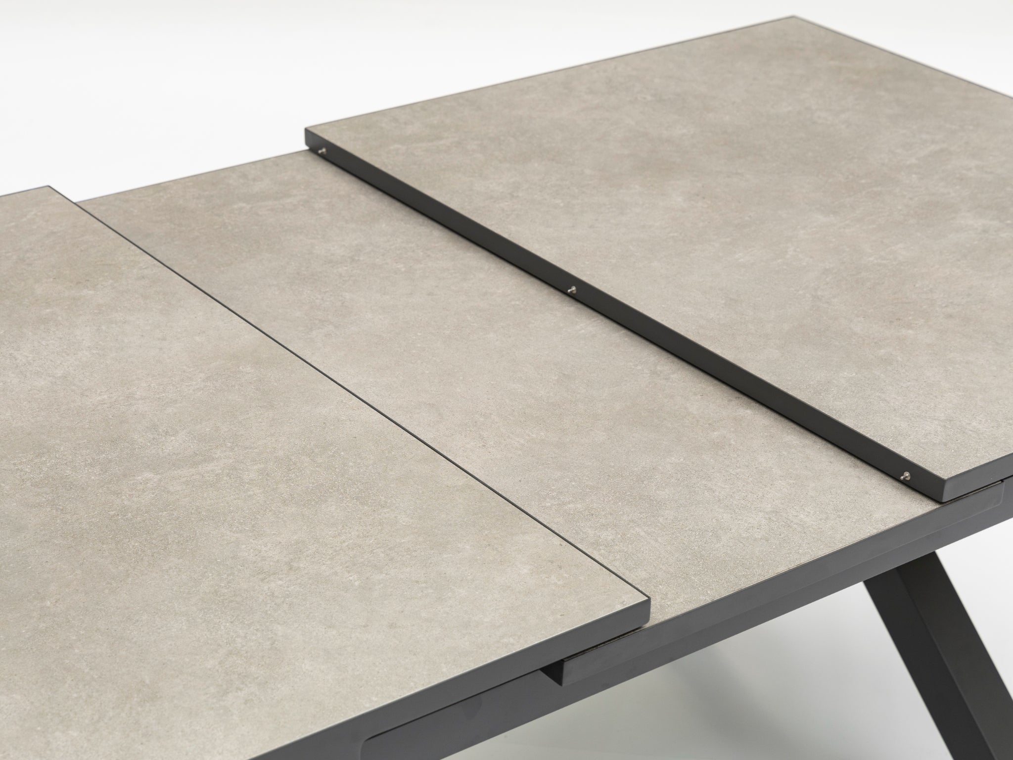 FurnitureOkay Bondi-Mosman 9-Piece Ceramic Outdoor Extendable Dining Setting — Charcoal