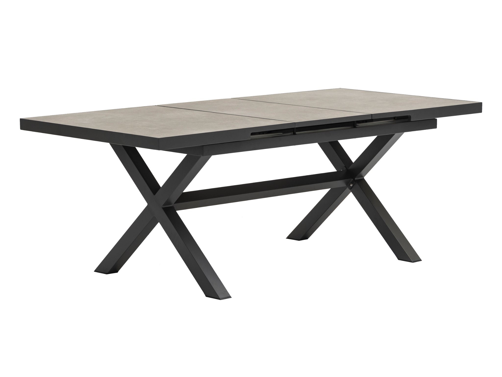 FurnitureOkay Bondi-Mosman 9-Piece Ceramic Outdoor Extendable Dining Setting — Charcoal