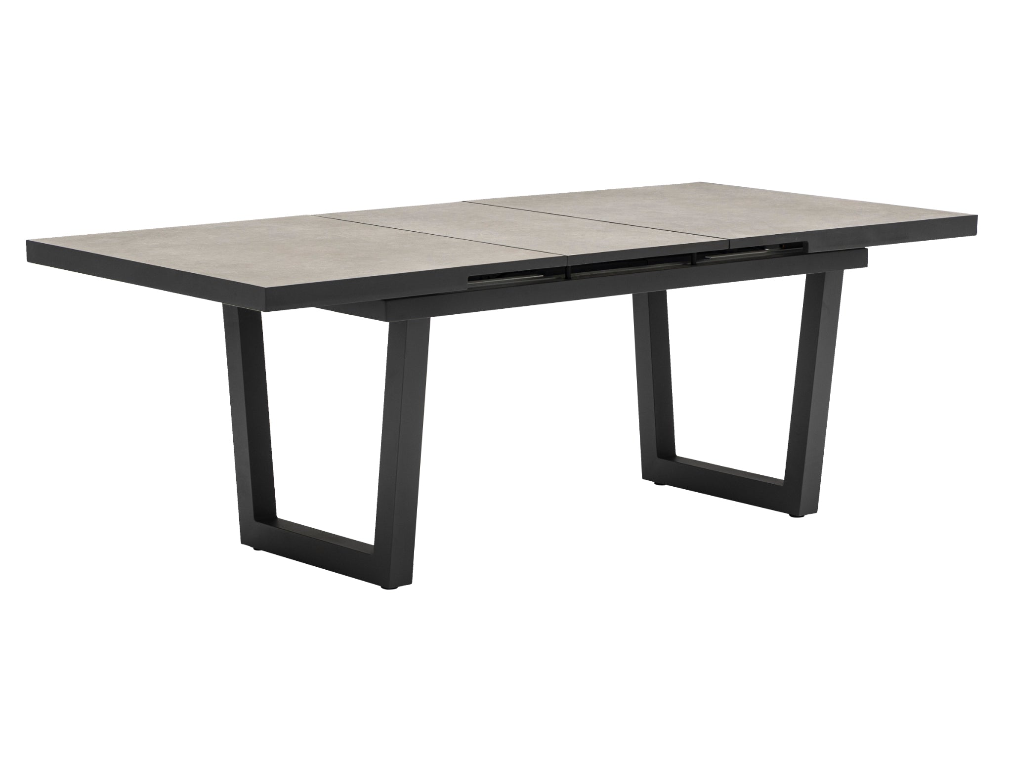 FurnitureOkay Bondi-Mosman 9-Piece Ceramic Outdoor Extendable Dining Setting — Charcoal