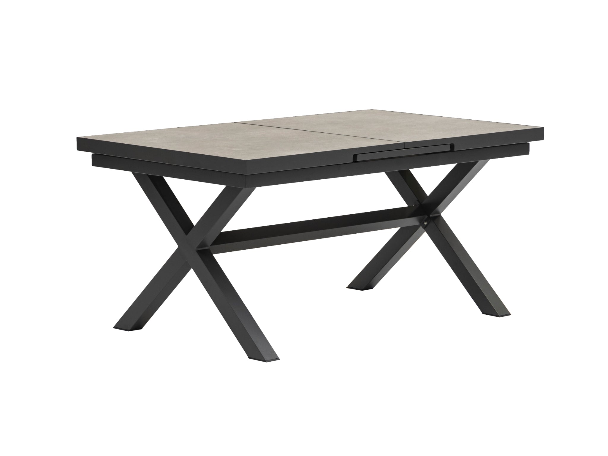 FurnitureOkay Bondi-Mosman 9-Piece Ceramic Outdoor Extendable Dining Setting — Charcoal