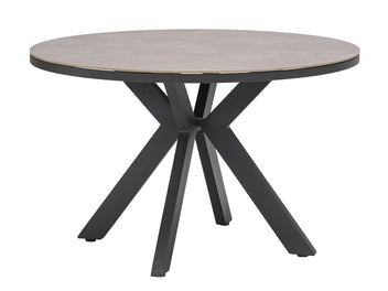 FurnitureOkay Capri Sintered Stone Outdoor Dining Table (120cm Round) — Charcoal