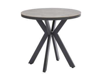 FurnitureOkay Capri Sintered Stone Outdoor Dining Table (80cm Round) — Charcoal