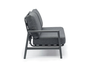 FurnitureOkay Como 2-Piece Aluminium Outdoor Chaise Lounge Setting — Charcoal