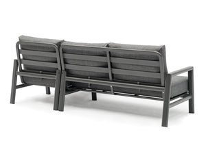 FurnitureOkay Como 2-Piece Aluminium Outdoor Chaise Lounge Setting — Charcoal