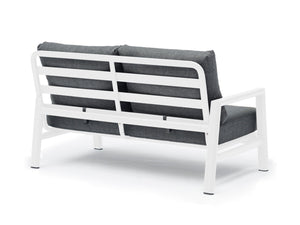 FurnitureOkay Como 2-Piece Aluminium Outdoor Chaise Lounge Setting — White