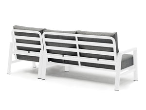 FurnitureOkay Como 2-Piece Aluminium Outdoor Chaise Lounge Setting — White
