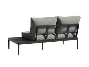 FurnitureOkay Coogee 4-Piece Aluminium Outdoor Modular Lounge Setting — Charcoal