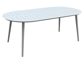 FurnitureOkay Cove 7-Piece Aluminium Outdoor Dining Setting — White