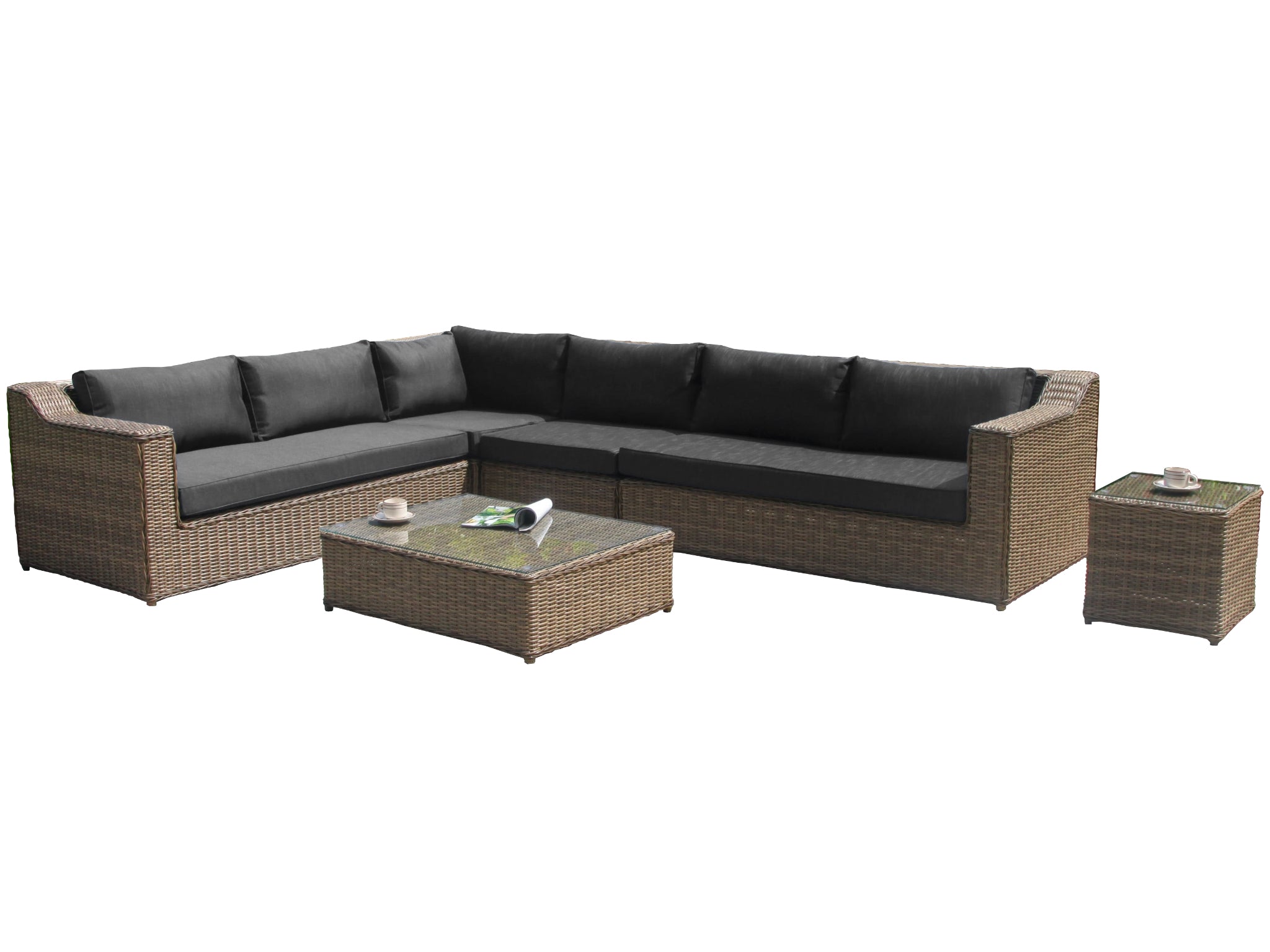 FurnitureOkay Dubai 6-Piece Wicker Outdoor Modular Lounge Setting