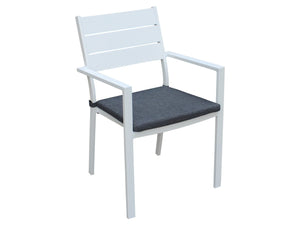FurnitureOkay Eden 9-Piece Aluminium Outdoor Extendable Dining Setting — White