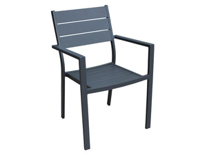 FurnitureOkay Eden Aluminium Outdoor Dining Chair — Charcoal