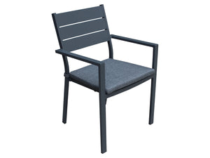 FurnitureOkay Eden Aluminium Outdoor Dining Chair — Charcoal