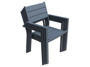 FurnitureOkay Eden Aluminium Outdoor Dining Chair — Charcoal