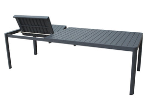 FurnitureOkay Eden Aluminium Outdoor Extendable Dining Table (160-240x100cm) — Charcoal