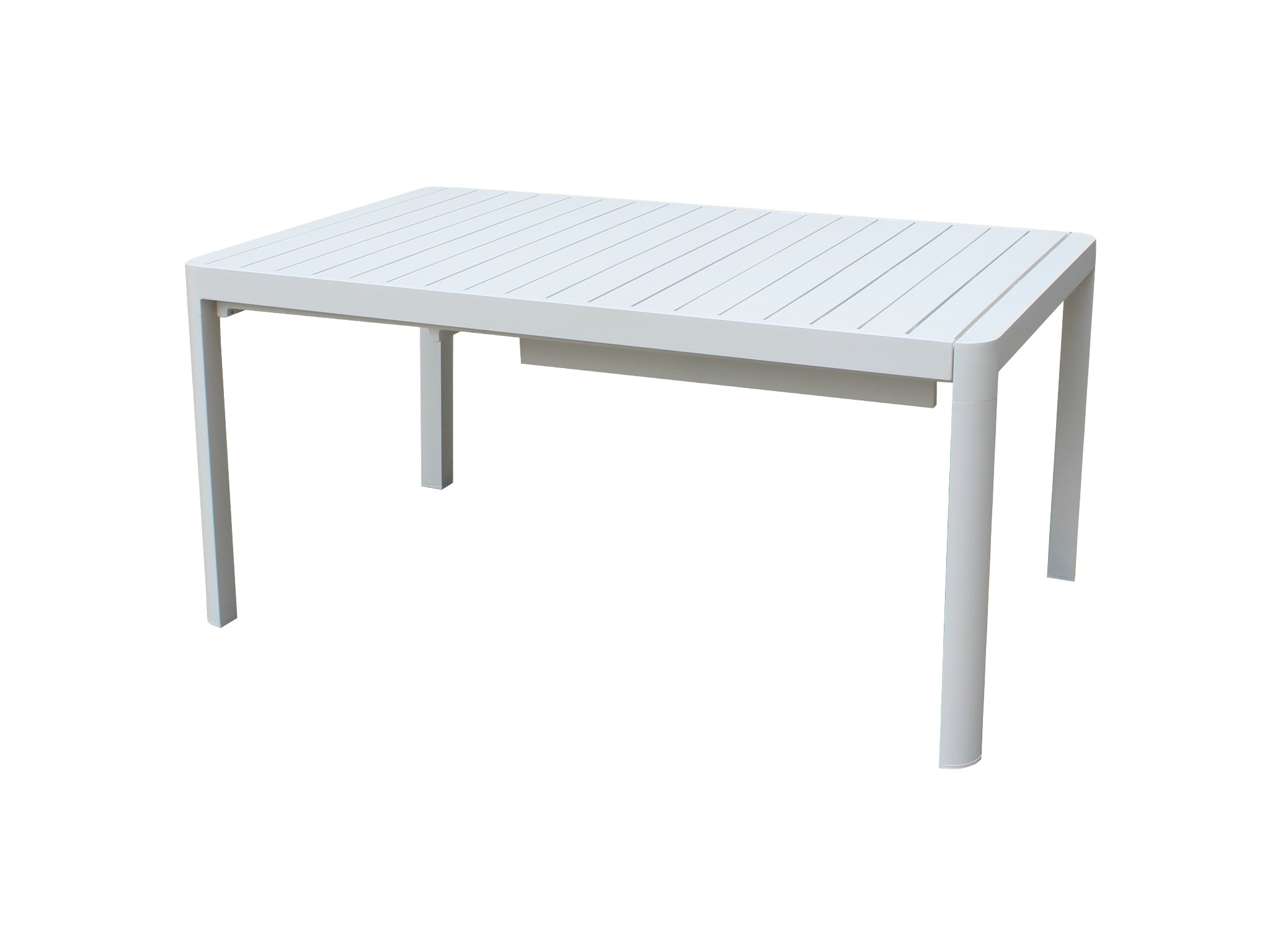 FurnitureOkay Eden Aluminium Outdoor Extendable Dining Table (160-240x100cm) — White