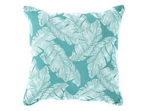 FurnitureOkay Embroidered Leaf Pattern Outdoor Cushion