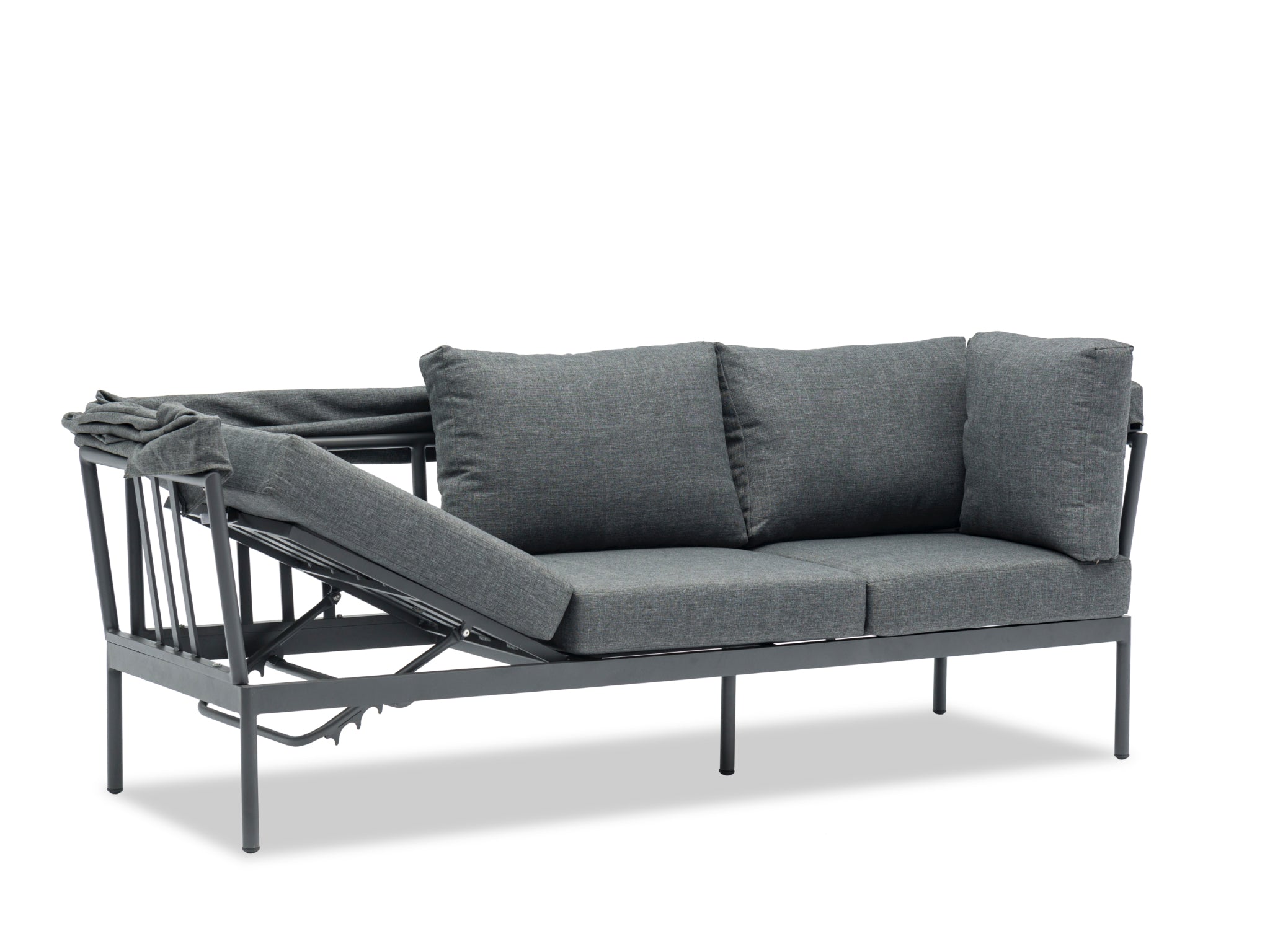 FurnitureOkay Florence Aluminium Outdoor Multi-Function Daybed — Charcoal