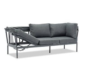 FurnitureOkay Florence Aluminium Outdoor Multi-Function Daybed — Charcoal