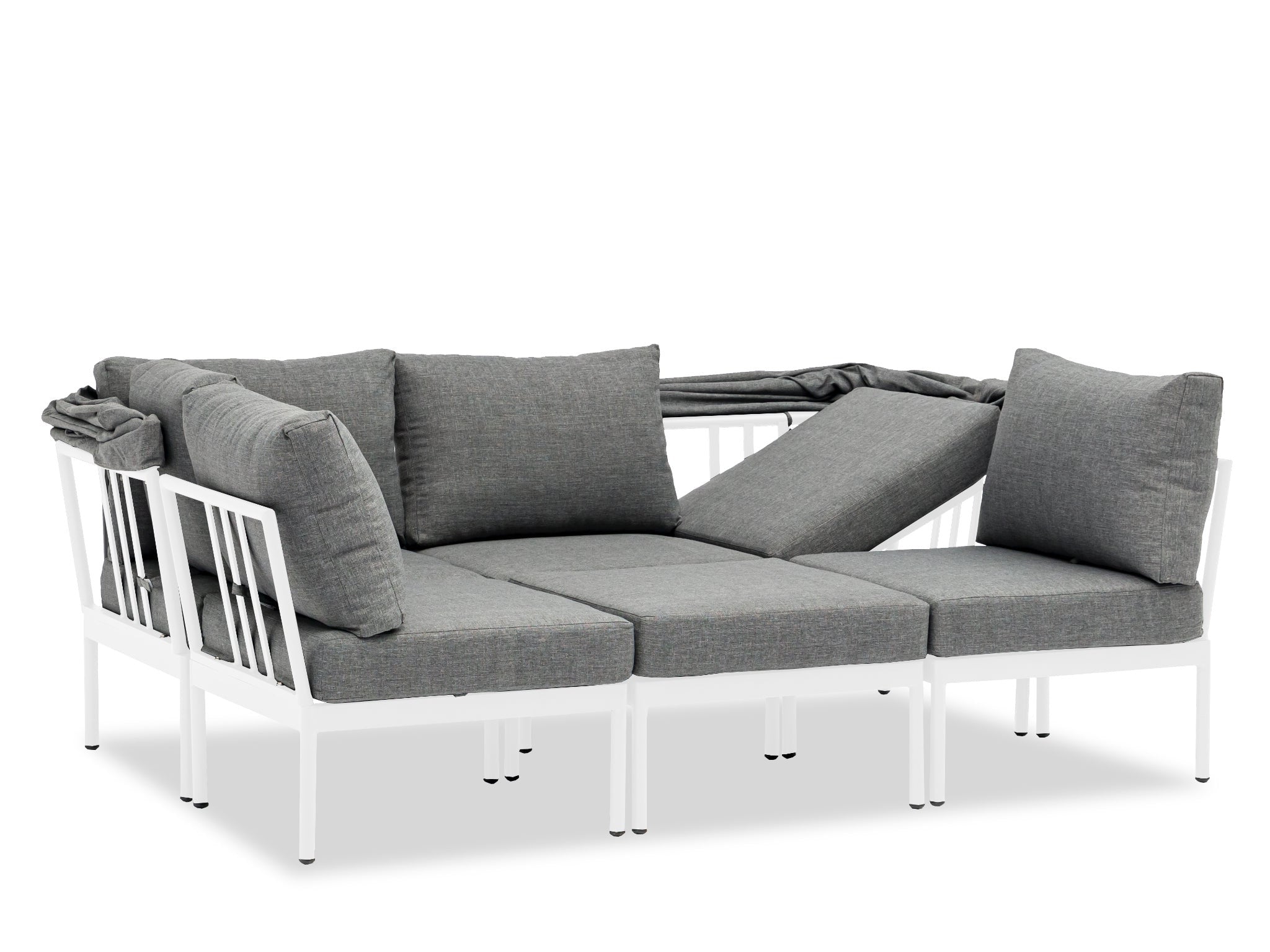 FurnitureOkay Florence Aluminium Outdoor Multi-Function Daybed — White