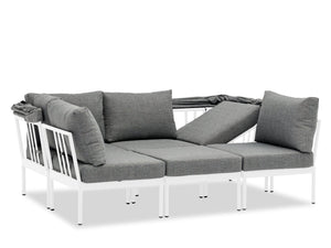 FurnitureOkay Florence Aluminium Outdoor Multi-Function Daybed — White