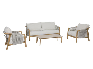 FurnitureOkay Gstaad 4-Piece Rope Outdoor Lounge Setting