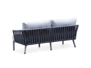 FurnitureOkay Hawaii 4-Piece Rope Outdoor Lounge Setting — Charcoal